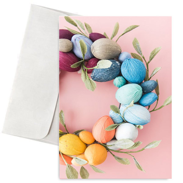 pasxalini-karta-anoixiatiko-stefani Πασχαλινή Κάρτα Ανοιξιάτικο Στεφάνι - Image 1