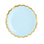 Πιάτα γλυκού Γαλάζιο με χρυσό (6 τεμ)