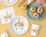 Πιάτα γλυκού Μονόκερος φλοράλ (8 τεμ) - Image 2