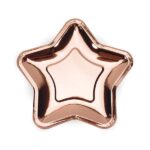 Πιάτα Γλυκού Ροζ-Χρυσό Αστέρι (6 τεμ)