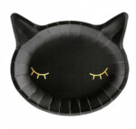 Πιάτα πάρτυ μαύρα Γατούλα (6 τεμ)