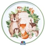 Χάρτινα Πιάτα φαγητού - Ζωάκια Του Δάσους (6 τεμ)