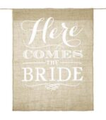 Πινακίδα γάμου "Here comes the bride"