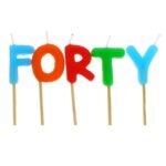 Πολύχρωμα Κεράκια "Forty" (5 τεμ)