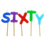 Πολύχρωμα Κεράκια "Sixty" (5 τεμ)