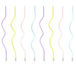 Πολύχρωμα Ψηλά Κεράκια Curl (8 τεμ)