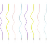 Πολύχρωμα Ψηλά Κεράκια Curl (8 τεμ)