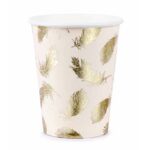 Ποτήρια πάρτυ χρυσά Φτερά (6 τεμ)