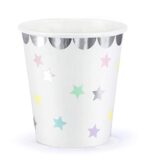 Ποτήρια πάρτυ λευκά με αστεράκια (6 τεμ)