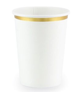 Ποτήρια πάρτυ λευκό με χρυσό (6 τεμ)