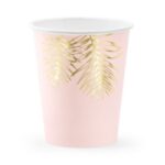 Ποτήρια Ροζ με χρυσά Φύλλα (6 τεμ)