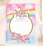 Προσκλήσεις πάρτυ Μονόκερος (8 τεμ) - Image 2