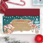 Προσκλήσεις για Χριστουγεννιάτικο πάρτυ Ζωάκια (8 τεμ) - Image 2