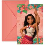 Προσκλήσεις Μοάνα με φάκελο (6 τεμ)