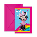 Προσκλήσεις με φάκελο Minnie Rainbow (6 τεμ)