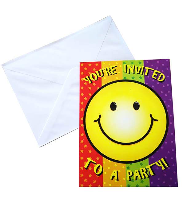 Προσκλήσεις πάρτυ Smiley Face (8 τεμ)
