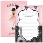 Προσκλήσεις πάρτυ Girl in Paris (8 τεμ) - Image 2