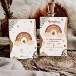 Προσκλήσεις πάρτυ Ουράνιο Τόξο Boho (8 τεμ) - Image 2