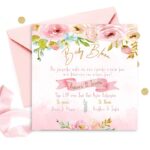 Προσκλητήριο βάπτισης Φλοράλ