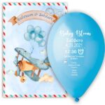 Προσκλητήριο βάπτισης τυπωμένο μπαλόνι Ταξίδια