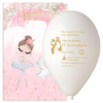 Προσκλητήριο Βάπτισης μπαλόνι Μπαλαρίνα
