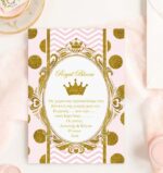 Προσκλητήριο Βάπτισης κορίτσι Κορώνα μονόκαρτο