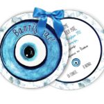 Προσκλητήριο Βάπτισης ανοιγόμενο σχηματικό Ματάκι