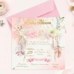 Προσκλητήριο βάπτισης Ονειροπαγίδα Boho Bloom