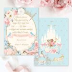 Προσκλητήριο Βάπτισης Σταχτοπούτα μονόκαρτο