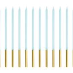 Ψηλά Γαλάζια  Κεράκια τούρτας (12 τεμ)