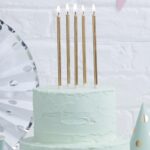 Ψηλά Κεράκια τούρτας Χρυσά (12 τεμ)