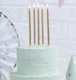 Ψηλά Κεράκια τούρτας Χρυσά (12 τεμ)