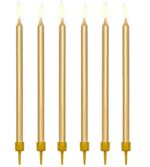 Ψηλά Κεράκια τούρτας Χρυσά (12 τεμ) - Image 3