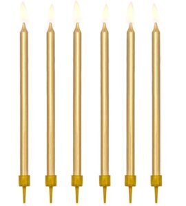 Ψηλά Κεράκια τούρτας Χρυσά (12 τεμ) - Image 3