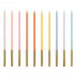 Ψηλά Κεράκια τούρτας σε Διάφορα Χρώματα (10 τεμ)