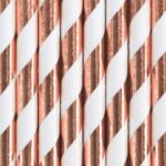 Rosegold χάρτινα καλαμάκια ριγέ (10 τεμ)