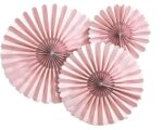 Σετ χάρτινες βεντάλιες Dusty ροζέ (3 τεμ)