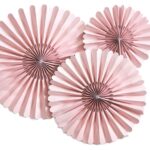 Σετ χάρτινες βεντάλιες Dusty ροζέ (3 τεμ)