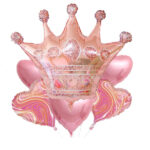 Σετ Μπαλόνια ροζ Κορώνα (6 τεμ)