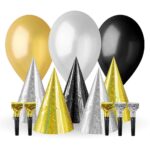 Σετ Πάρτυ Holographic Ασημί – Χρυσό – Μαύρο (13 τεμ)