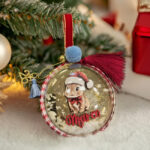 Χριστουγεννιάτικο Στολίδι Στρογγυλό 3D - Κουνελάκι Με Όνομα