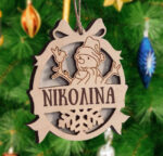 Ξύλινο Χριστουγεννιάτικο Στολίδι με Όνομα - Χιονάνθρωπος - Image 3
