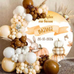 Στρογγυλή Αφίσα Βάπτισης Κολοκύθα με Λαγουδάκι