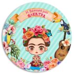 Στρογγυλή Αφίσα Βάπτισης Frida Kahlo