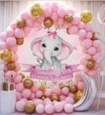 Στρογγυλή Αφίσα με μήνυμα Ελεφαντάκι κορίτσι 1,30 m