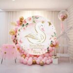 Στρογγυλή αφίσα με όνομα θέμα Κύκνος 1,30m - Image 2