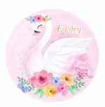 Στρογγυλή αφίσα με όνομα θέμα Κύκνος 1,30m - Image 3