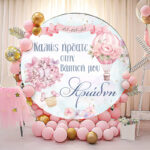 Στρογγυλή αφίσα Βάπτισης Αερόστατο 1,30m