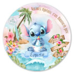 Στρογγυλή Αφίσα Βάπτισης Stitch 1,30μ.