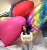 Τεράστιο Μπαλόνι Καρδιά Χρυσό Σαμπανιζέ 172 cm - Image 2